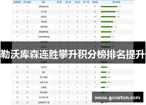 勒沃库森连胜攀升积分榜排名提升